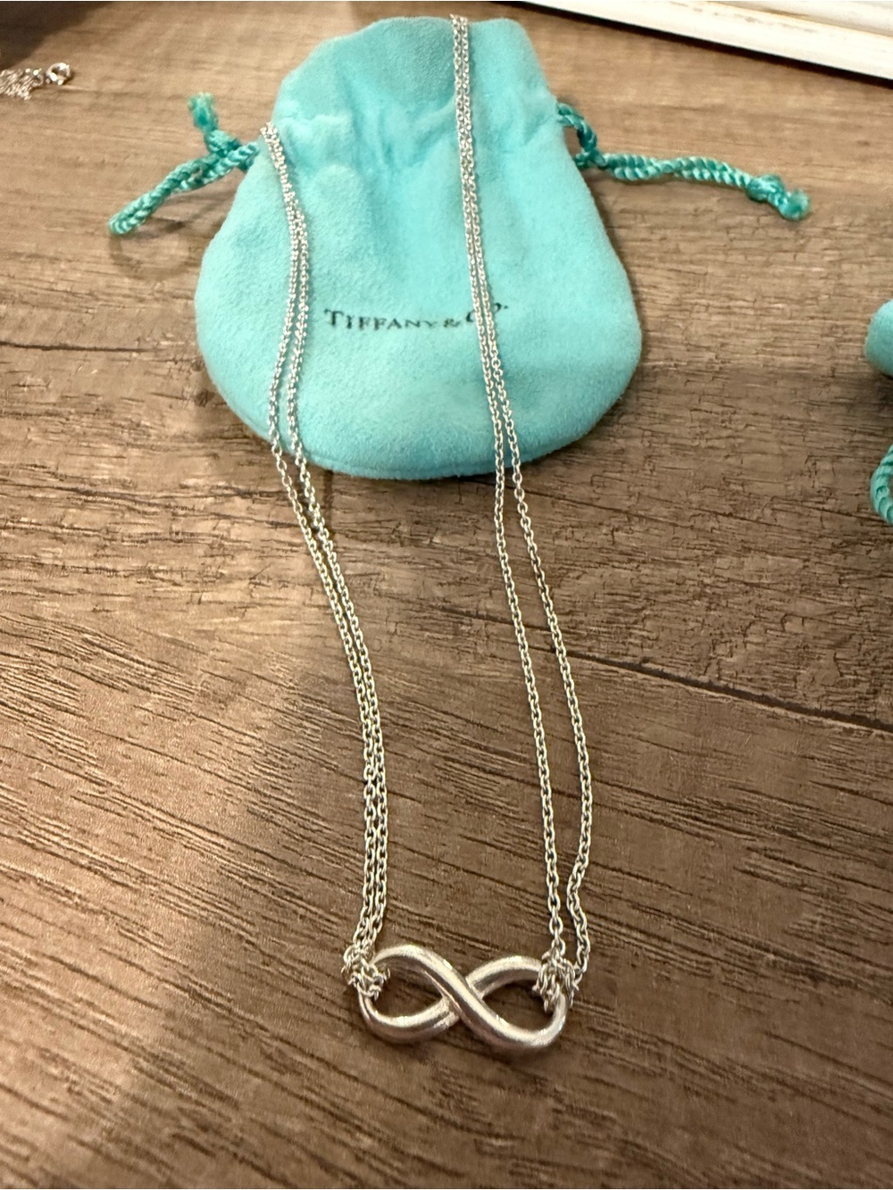 Tiffany & Co. Silver Infinity Necklace with pouch